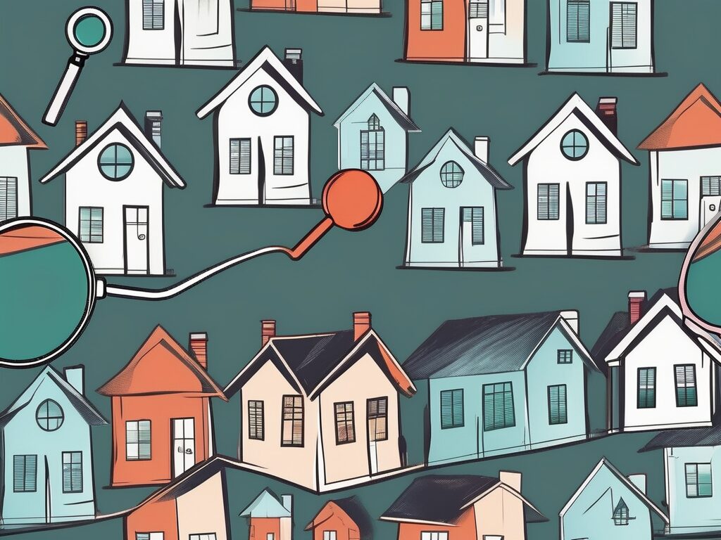 A variety of houses with different price tags hanging from them