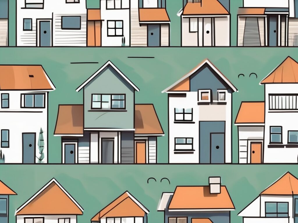 A variety of houses of different sizes and styles