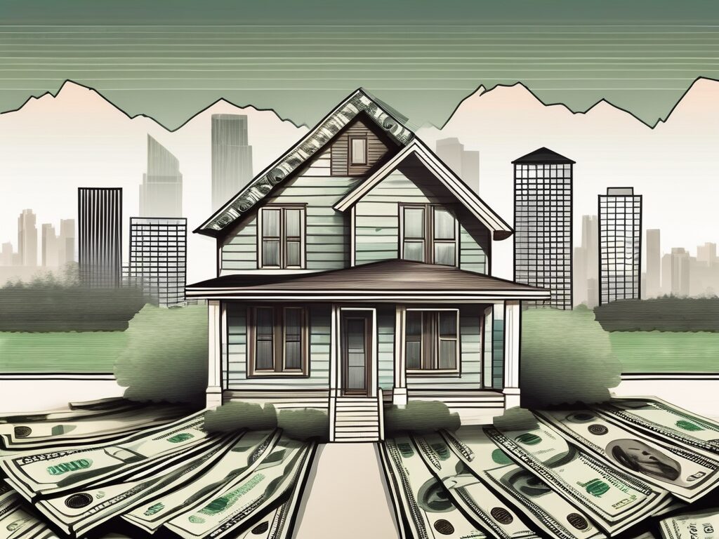 A traditional house made of cash bills