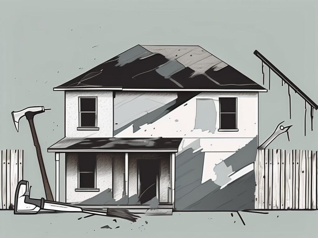 A house with visible signs of wear and tear