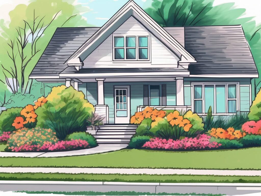 A well-maintained house in manalapan with a lush lawn
