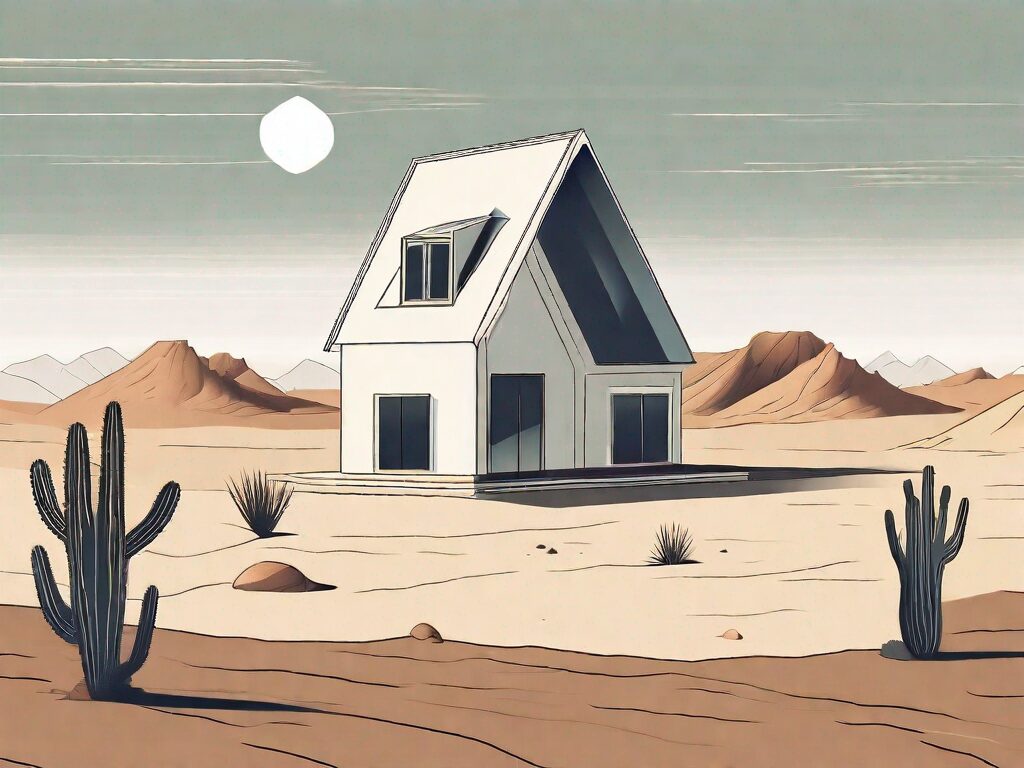 A house standing strong amidst a desert landscape