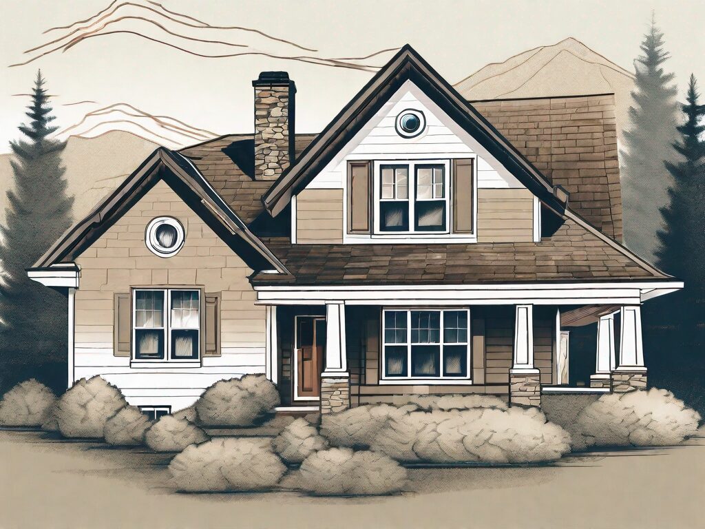 A traditional house in west virginia with a magnifying glass hovering over it