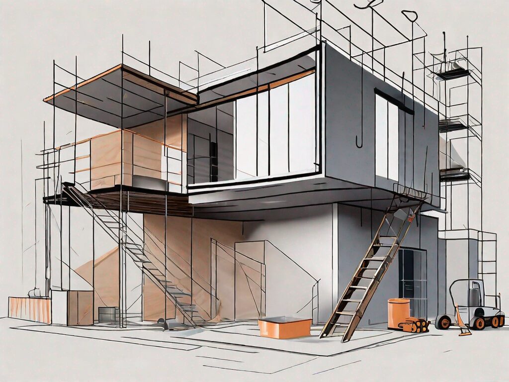 A modern house in the process of renovation