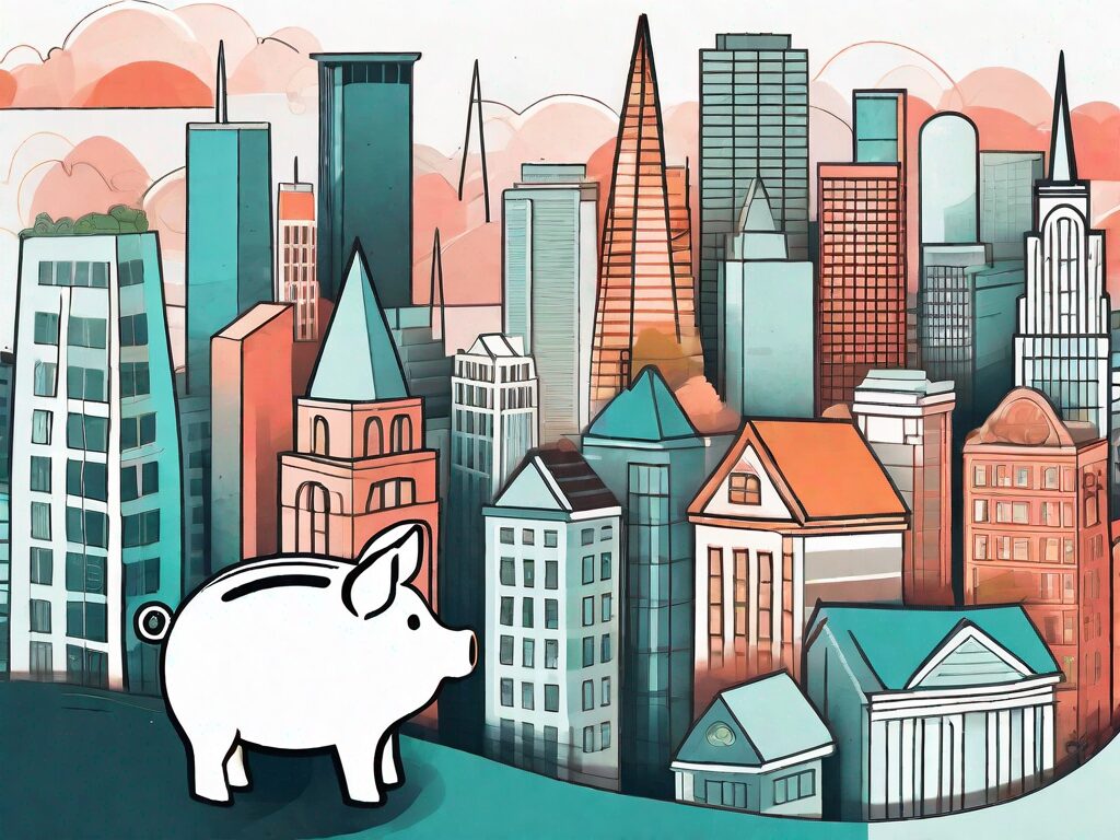 A vibrant san francisco cityscape with iconic landmarks