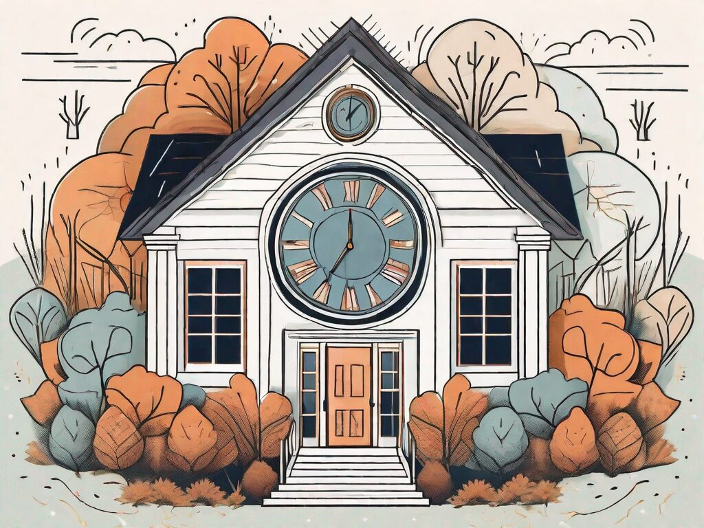 A classic louisiana-style house with a large clock embedded in it