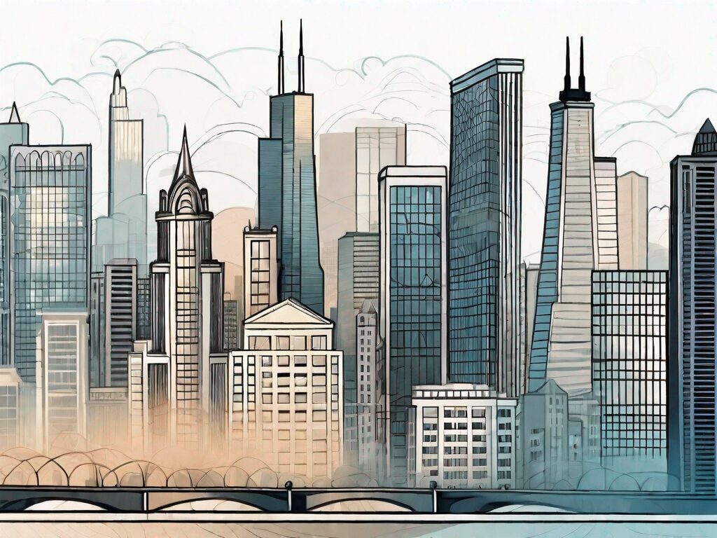 A detailed cityscape of chicago