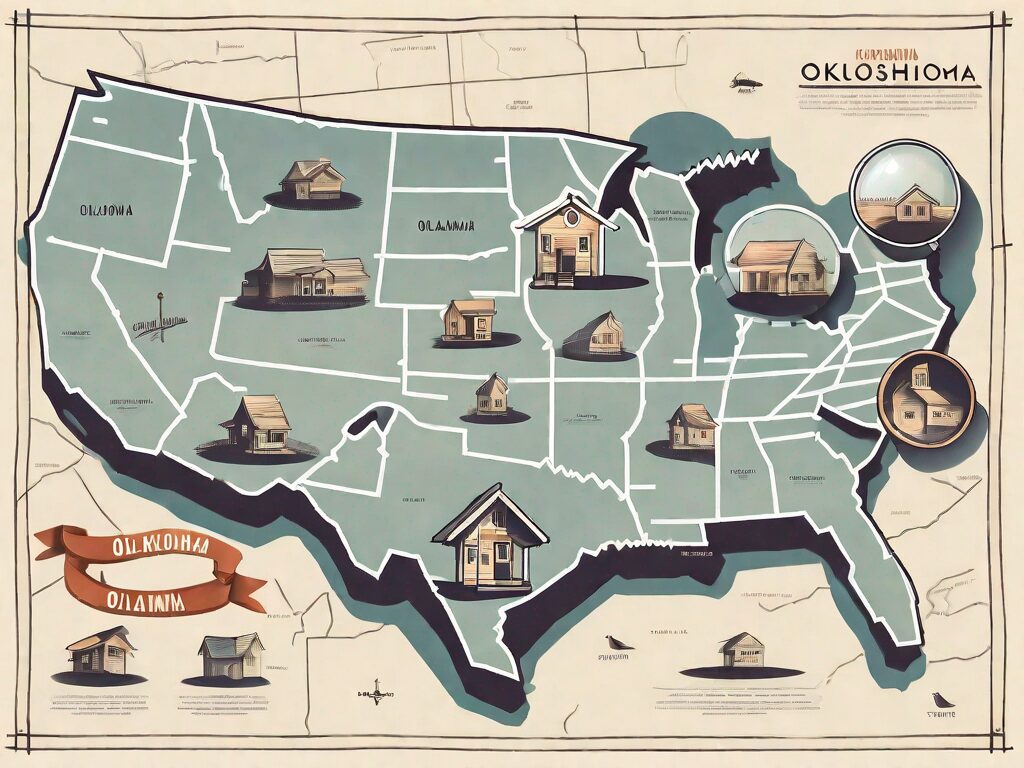 A detailed map of oklahoma