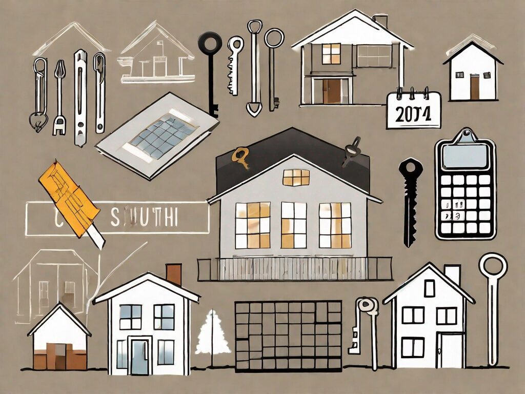 Various types of houses and commercial buildings