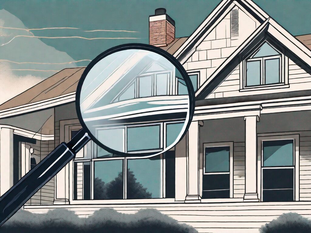 A traditional massachusetts home with a magnifying glass hovering over it