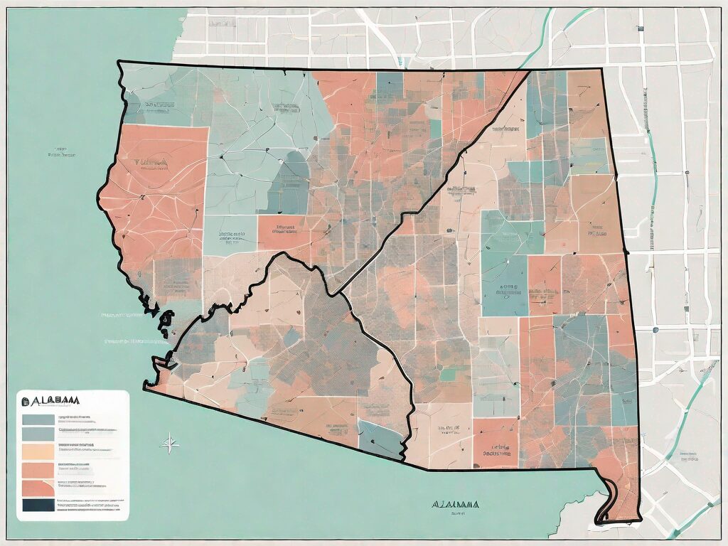 A digital map of alabama