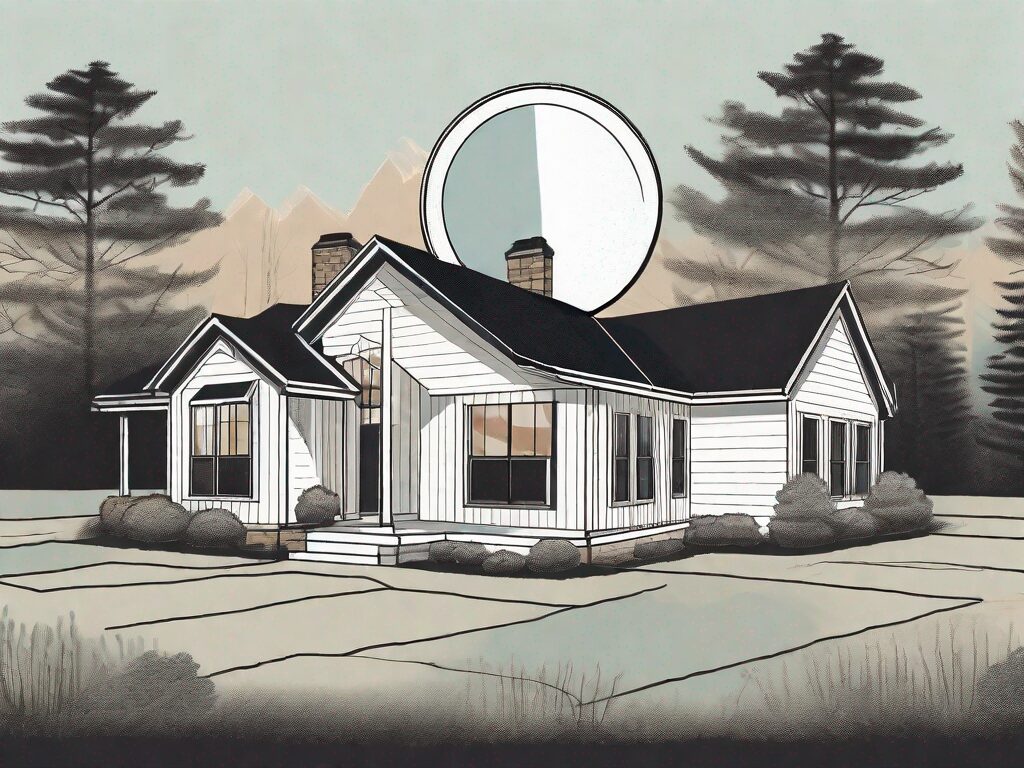 A traditional arkansas house with a magnifying glass hovering over it
