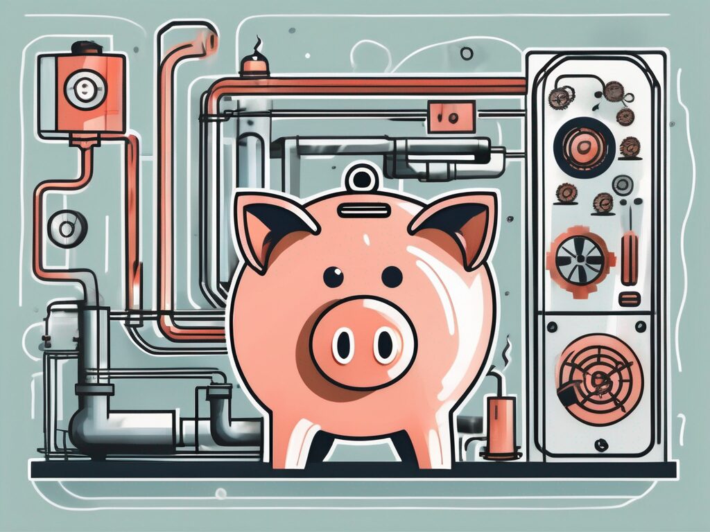 An hvac system with visible components
