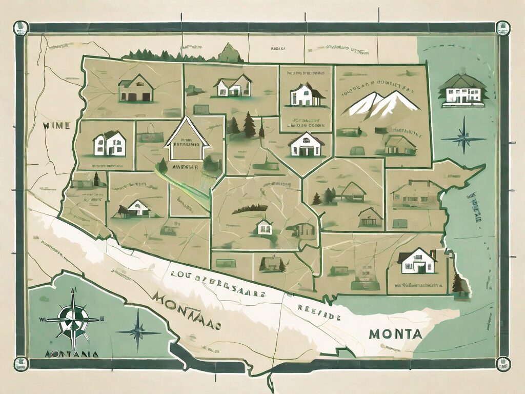 A detailed montana map highlighting different regions