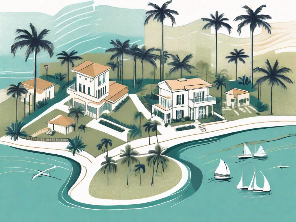 A stylized map of palm beach