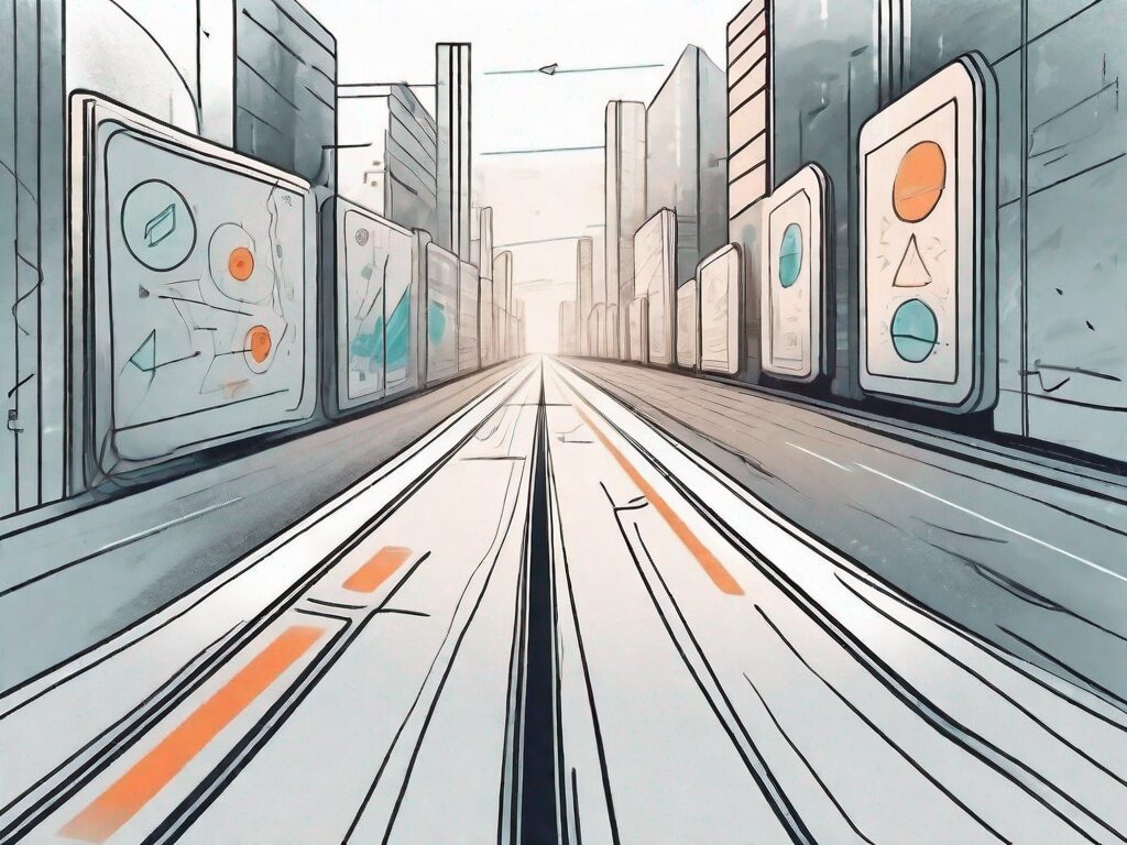 A symbolic lane with signs representing pros