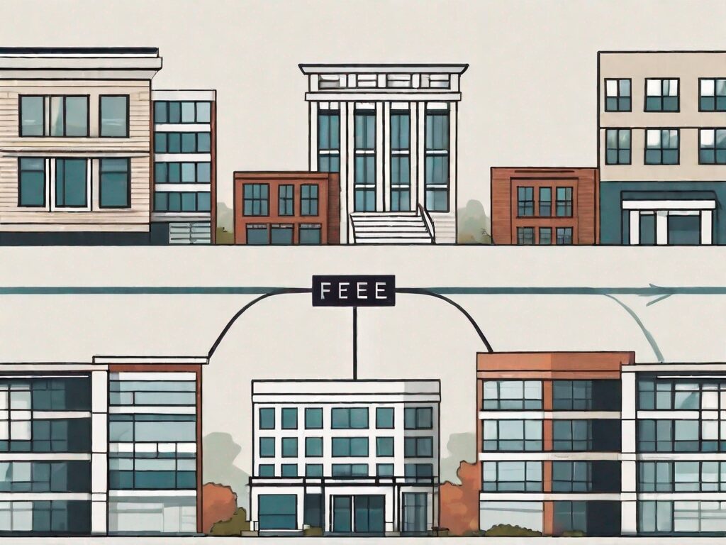 A balance scale comparing miniature models of different real estate offices in peoria