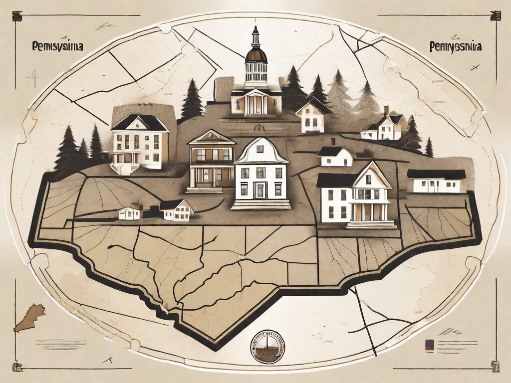 A stylized map of pennsylvania