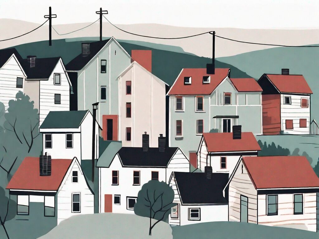 A picturesque pittsburgh landscape with various houses