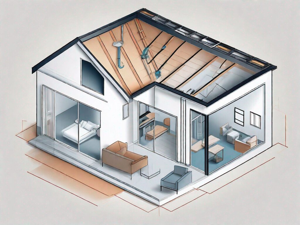 A house with various components highlighted