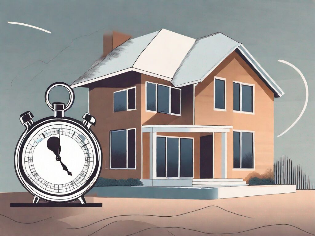 A clock sitting on top of a house