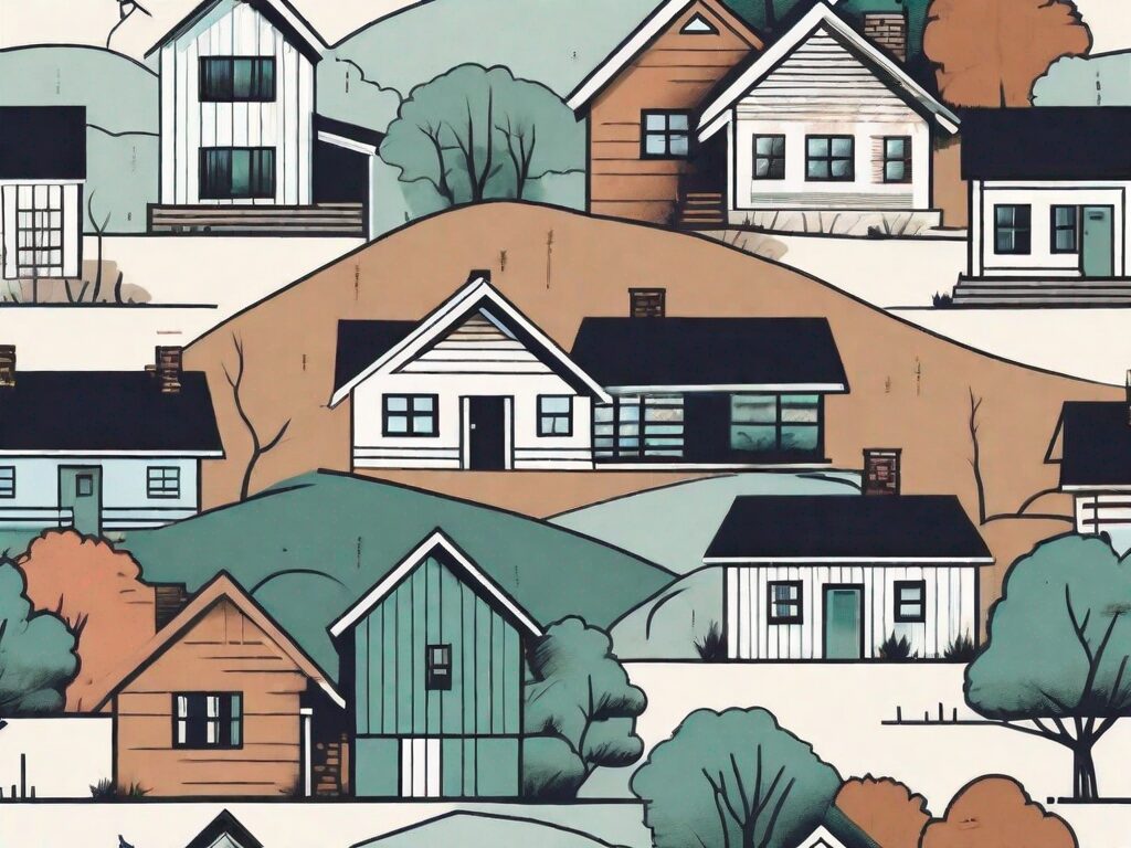 An iconic arkansas landscape featuring a variety of houses