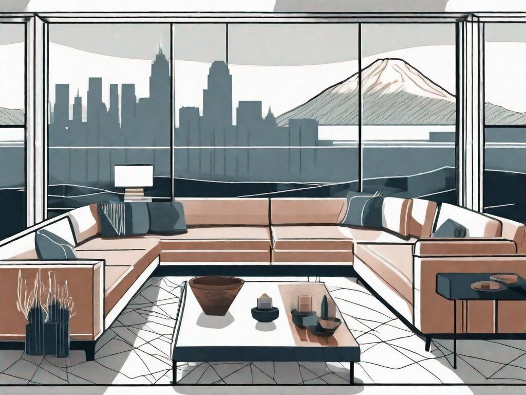 A stylish and well-arranged living room in a house