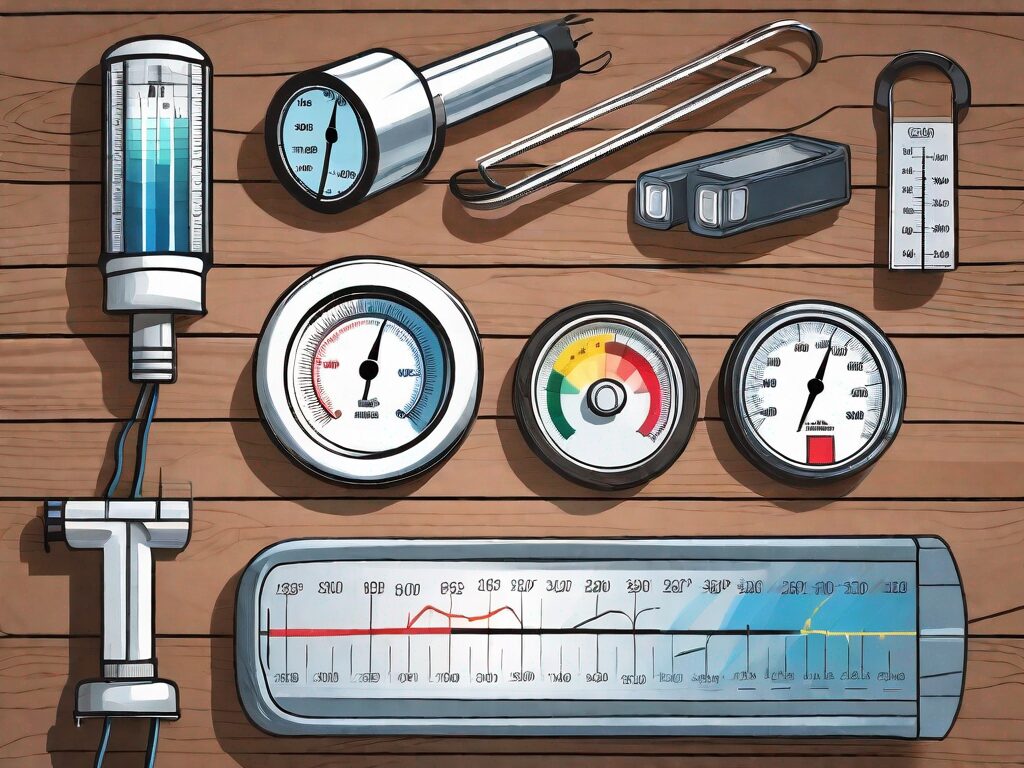 A variety of home inspection tools such as a flashlight