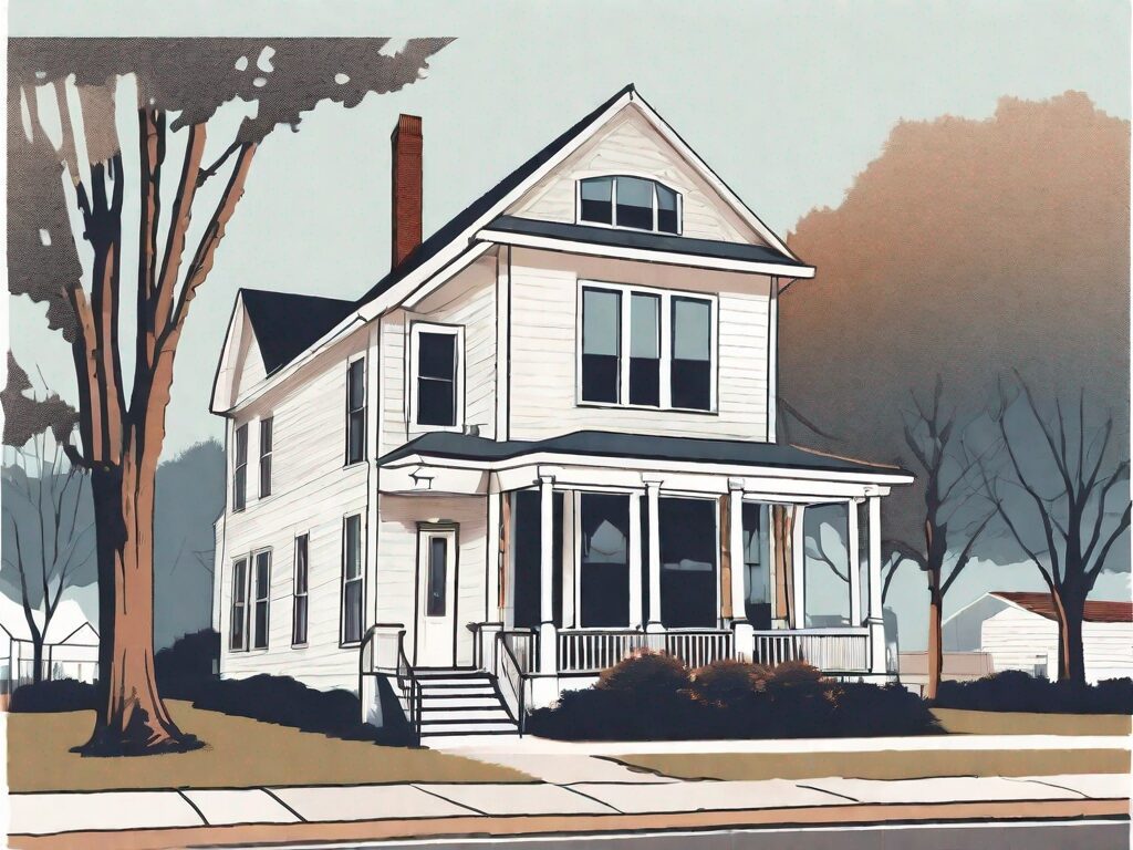 A charming house with a 'sold' sign in the front yard