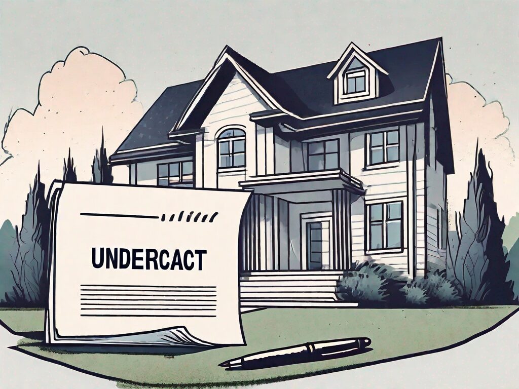 A house with a "under contract" sign on the front lawn