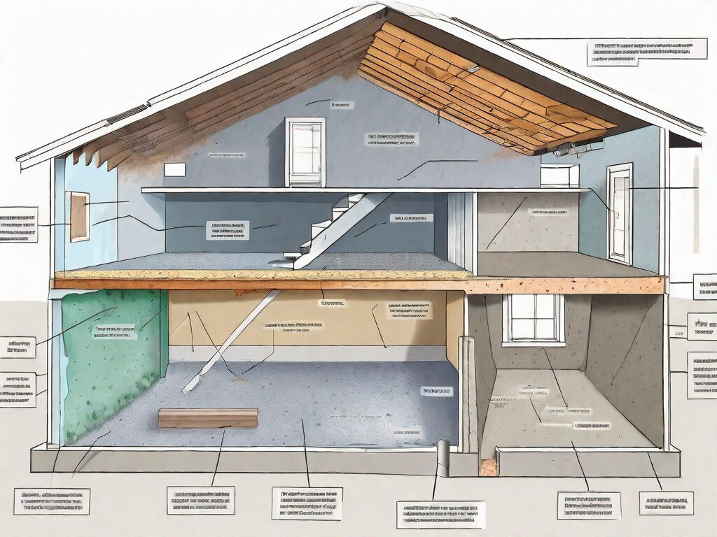 A cross-section of a house