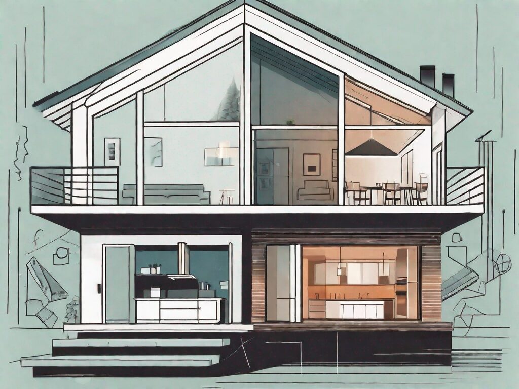 A house split in half