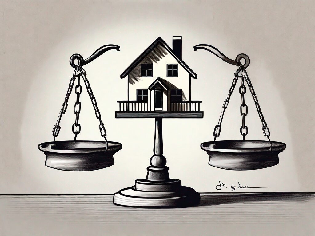 A scale balancing a house key and a lease agreement