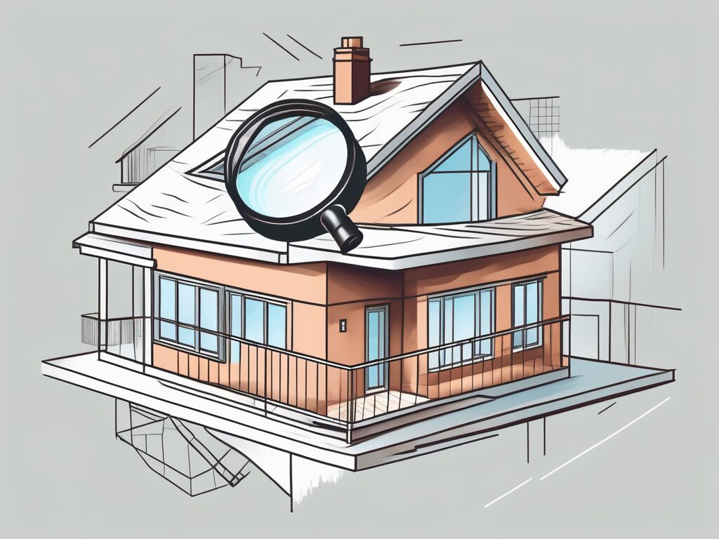 A house with a magnifying glass hovering over it