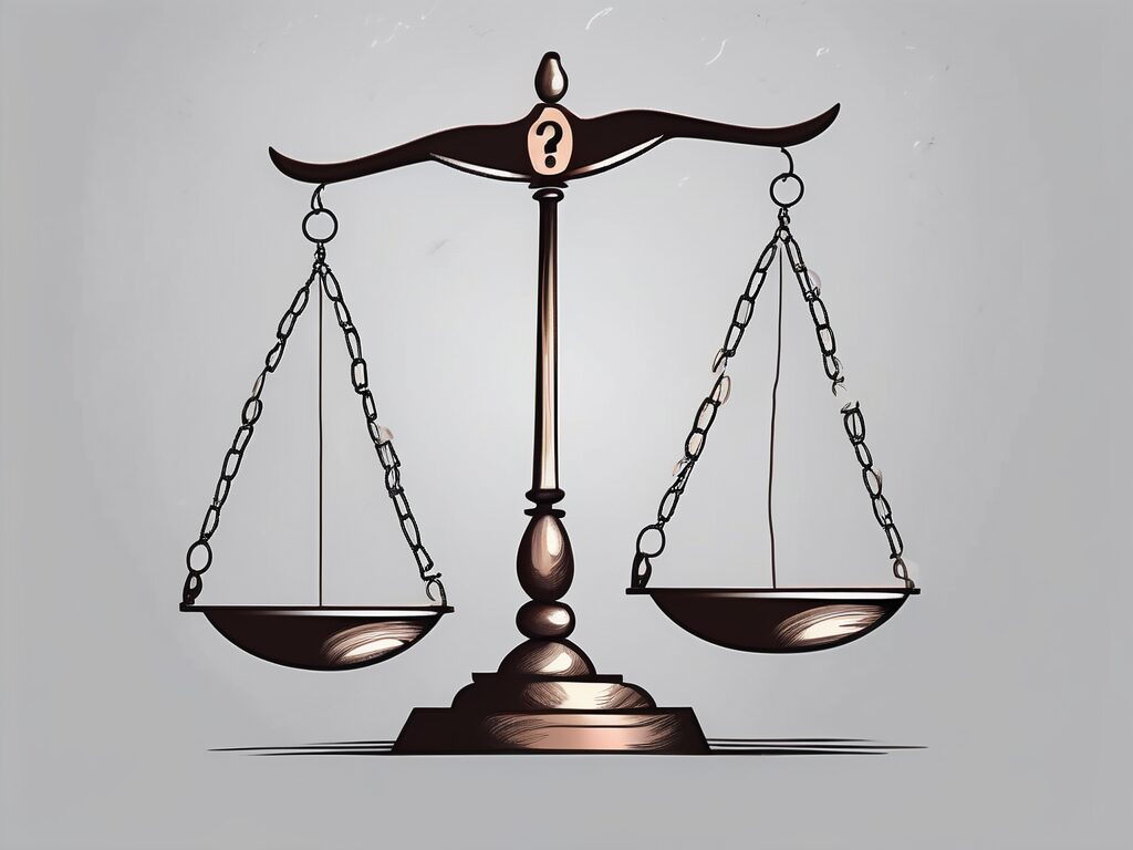 A scale balancing a house and a question mark