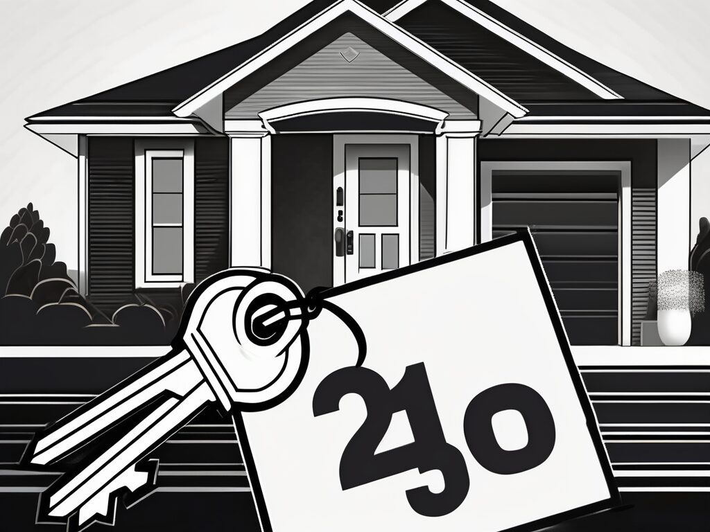 A real estate sign in front of a stylish home