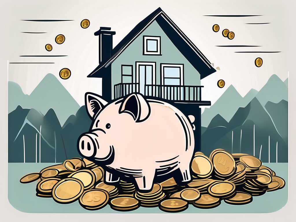 A piggy bank in the shape of a house