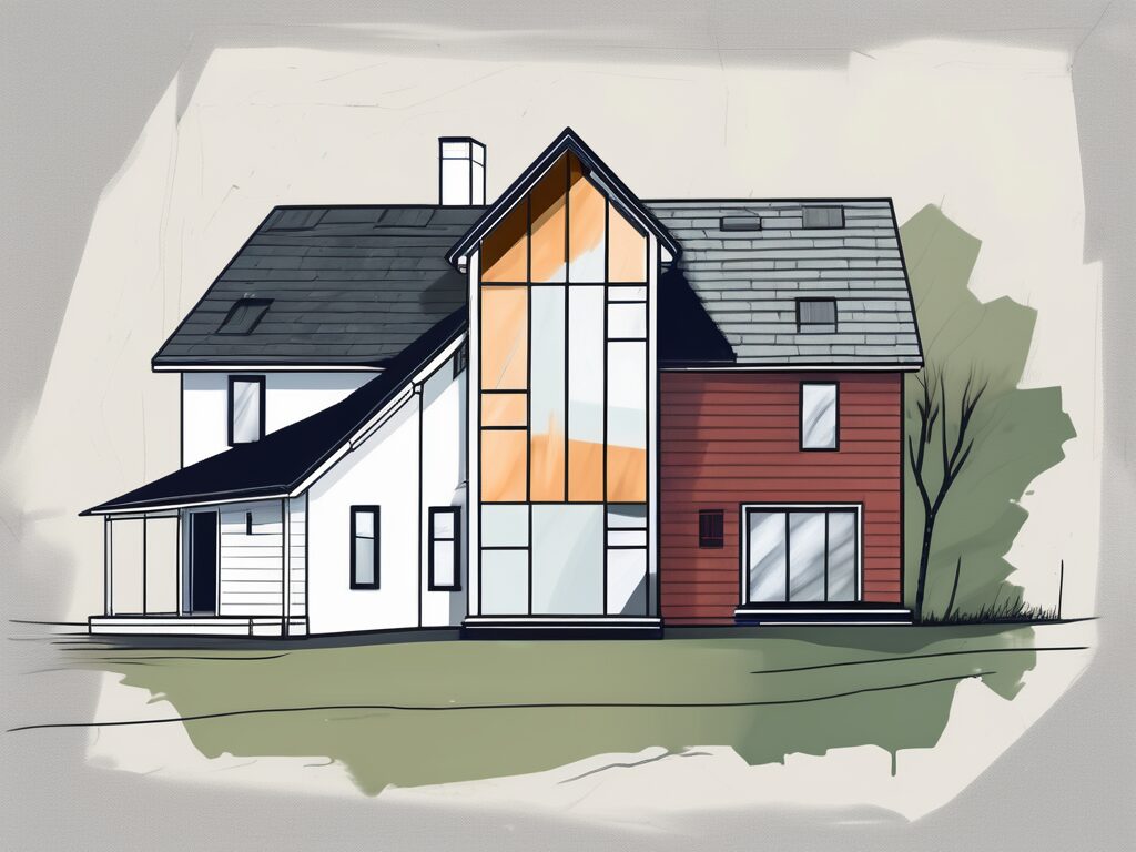 A house half painted and half in disrepair to represent home repairs