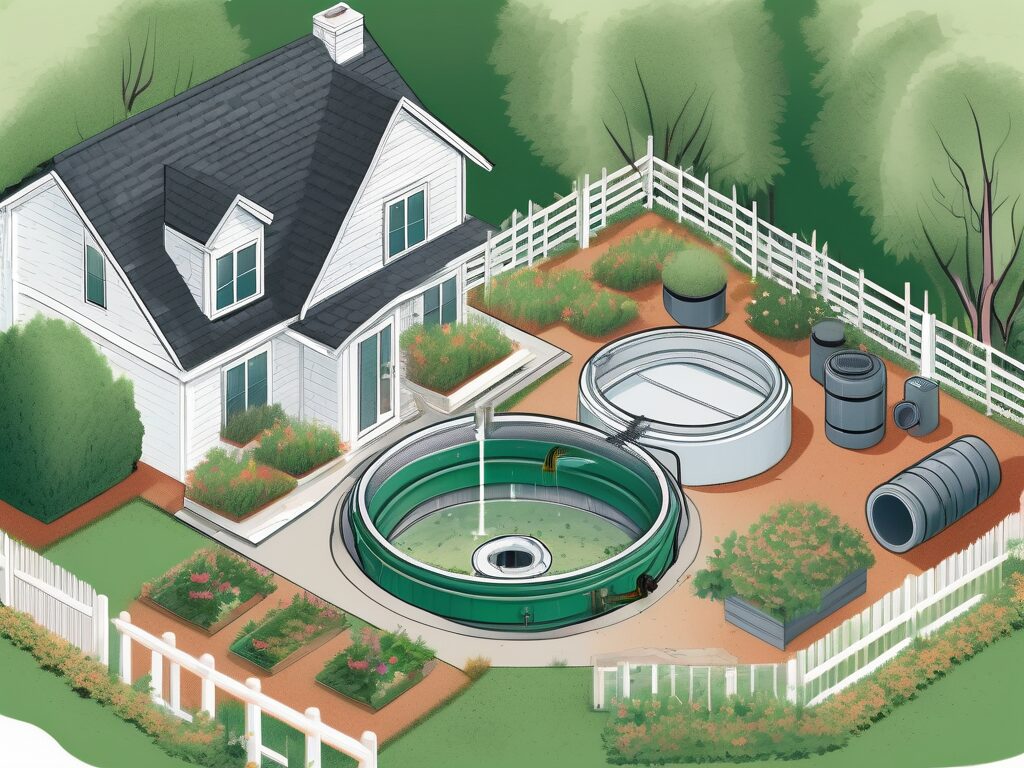 A well-maintained septic tank system beneath a residential home