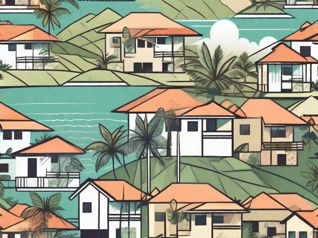 A picturesque hawaiian landscape with various types of homes