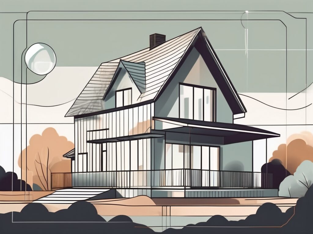 A house with a magnifying glass hovering over it