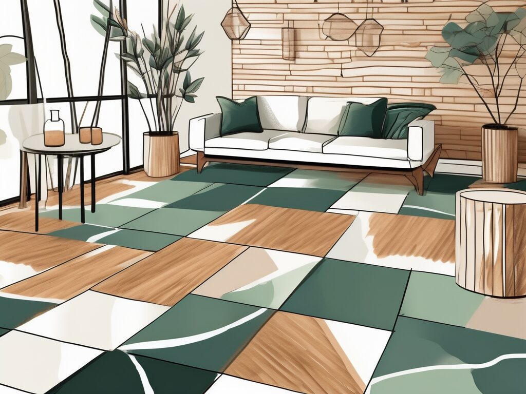 A variety of flooring materials like bamboo