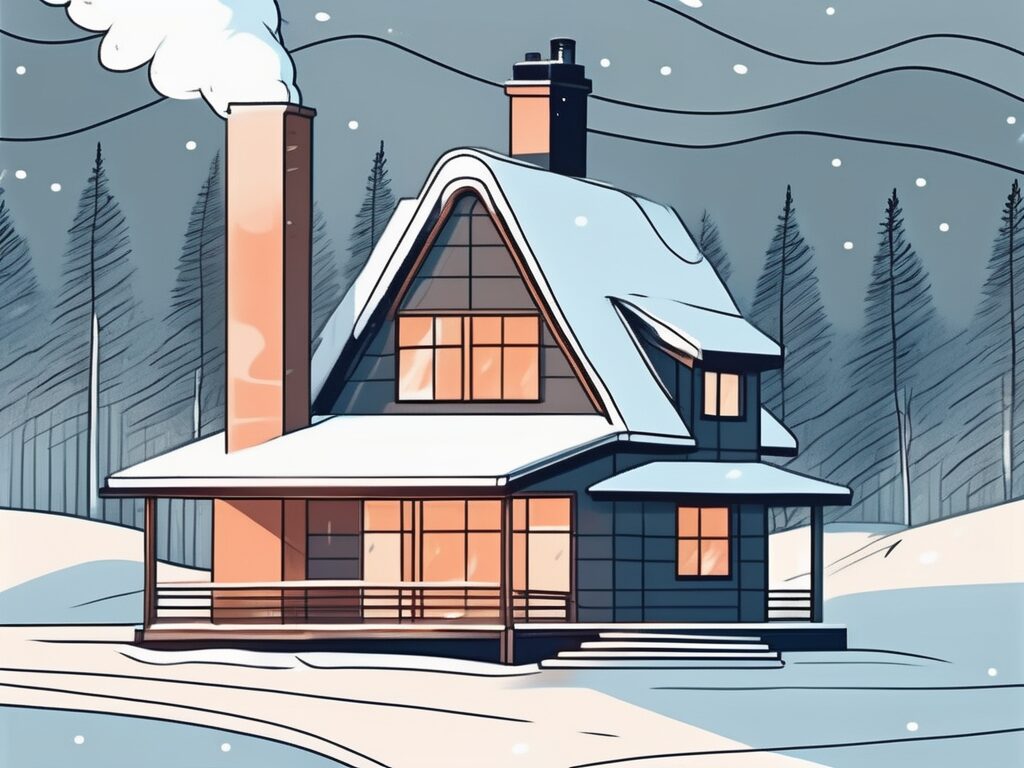 A cozy home surrounded by snow