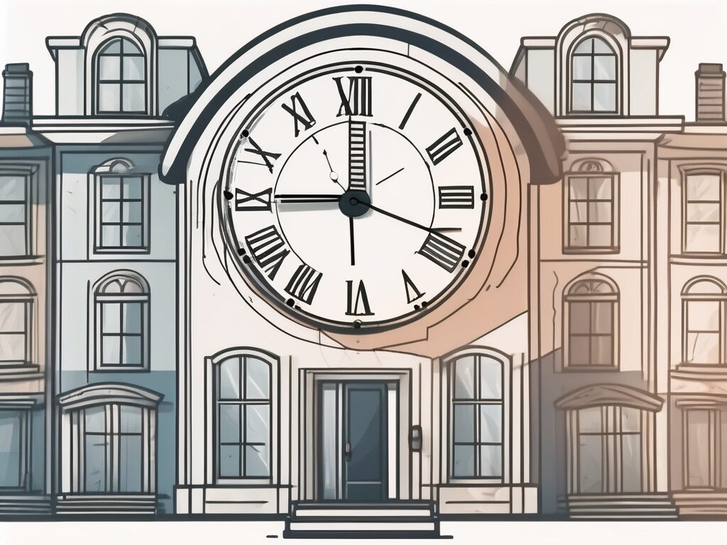 A clock integrated into a house