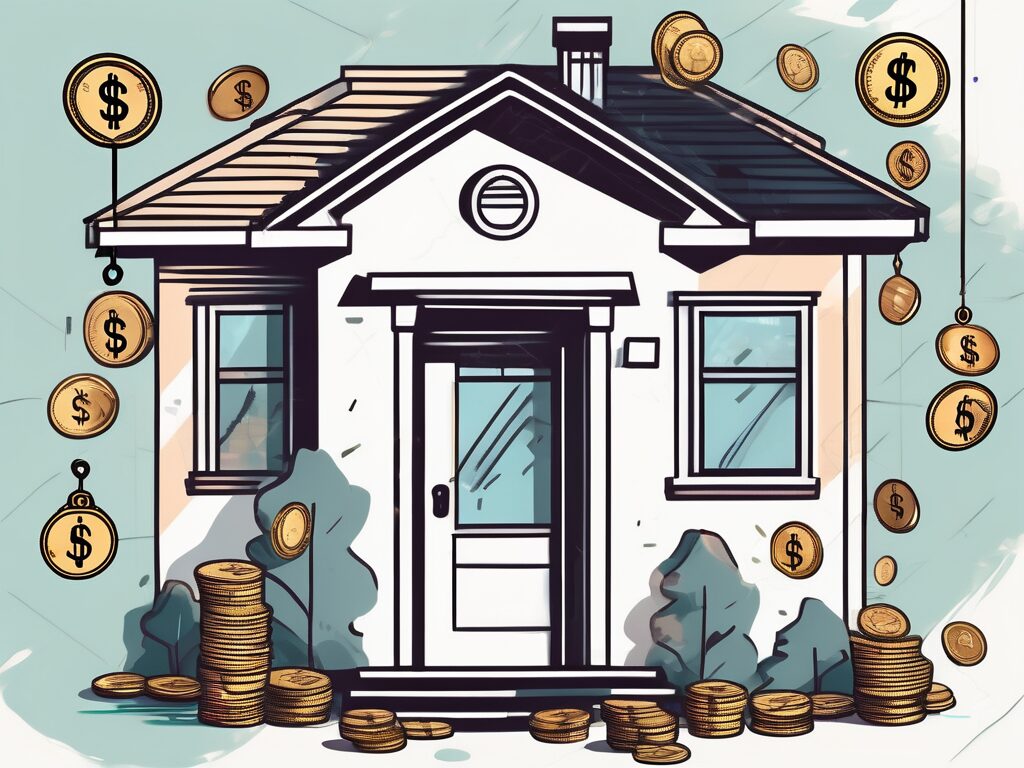 A house with a price tag hanging off it