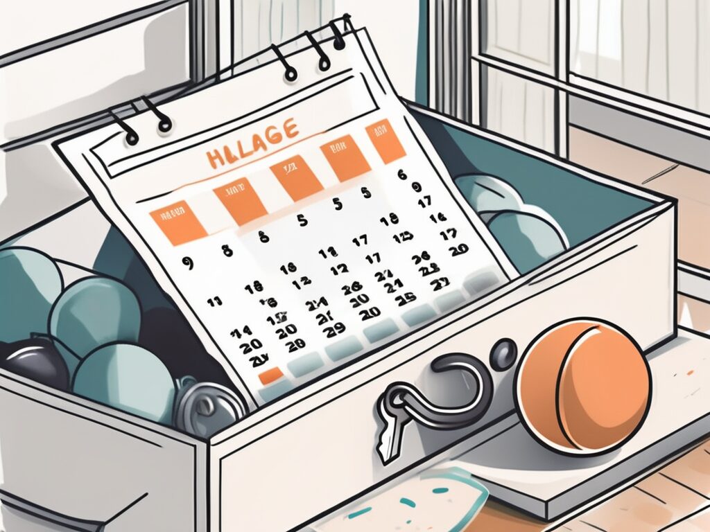 A calendar with marked moving date