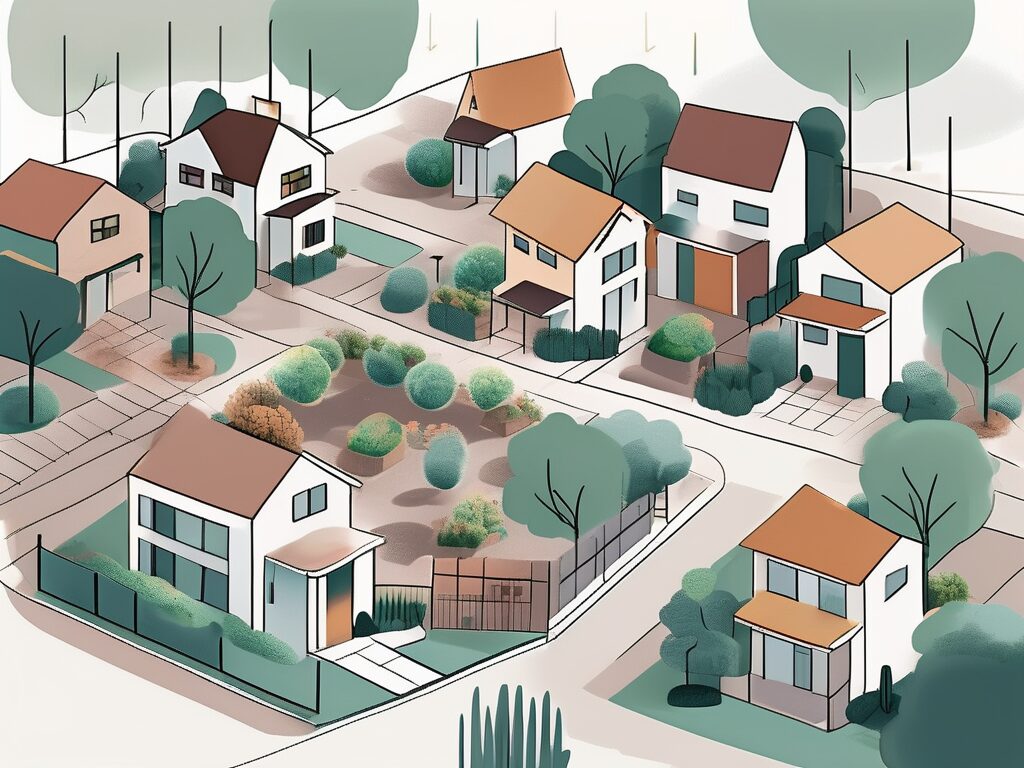 A diverse neighborhood with various houses