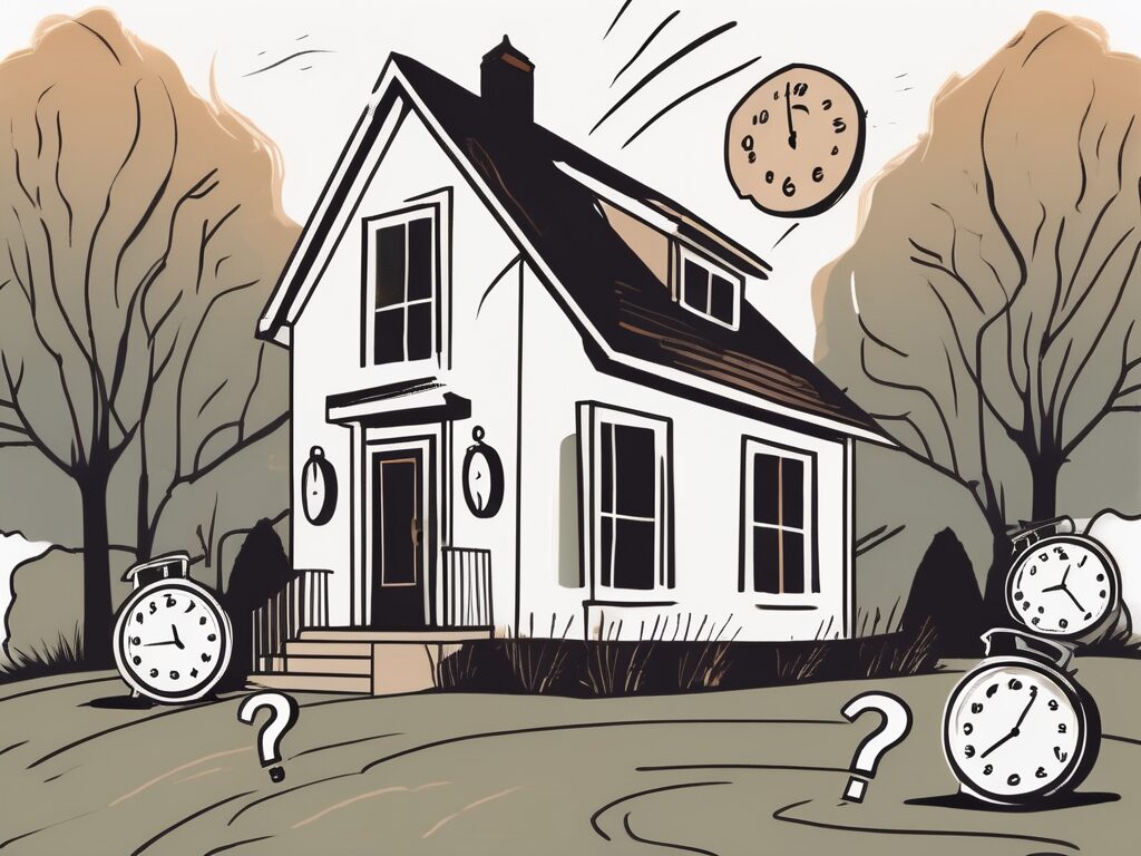 A house with a "sale pending" sign in the front yard