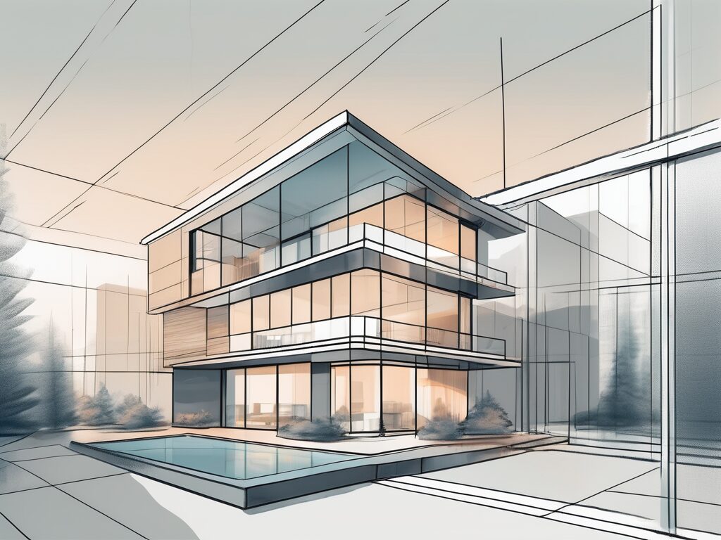 A condo with a magnifying glass hovering over it