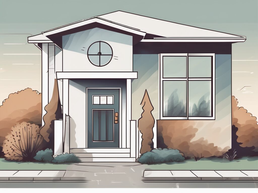 A house with a 'sold' sign in the front yard